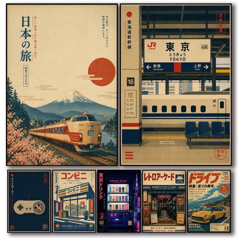 Japanese Lifestyle Game - Pôster de Lona Vintage Japonês Tradicional: