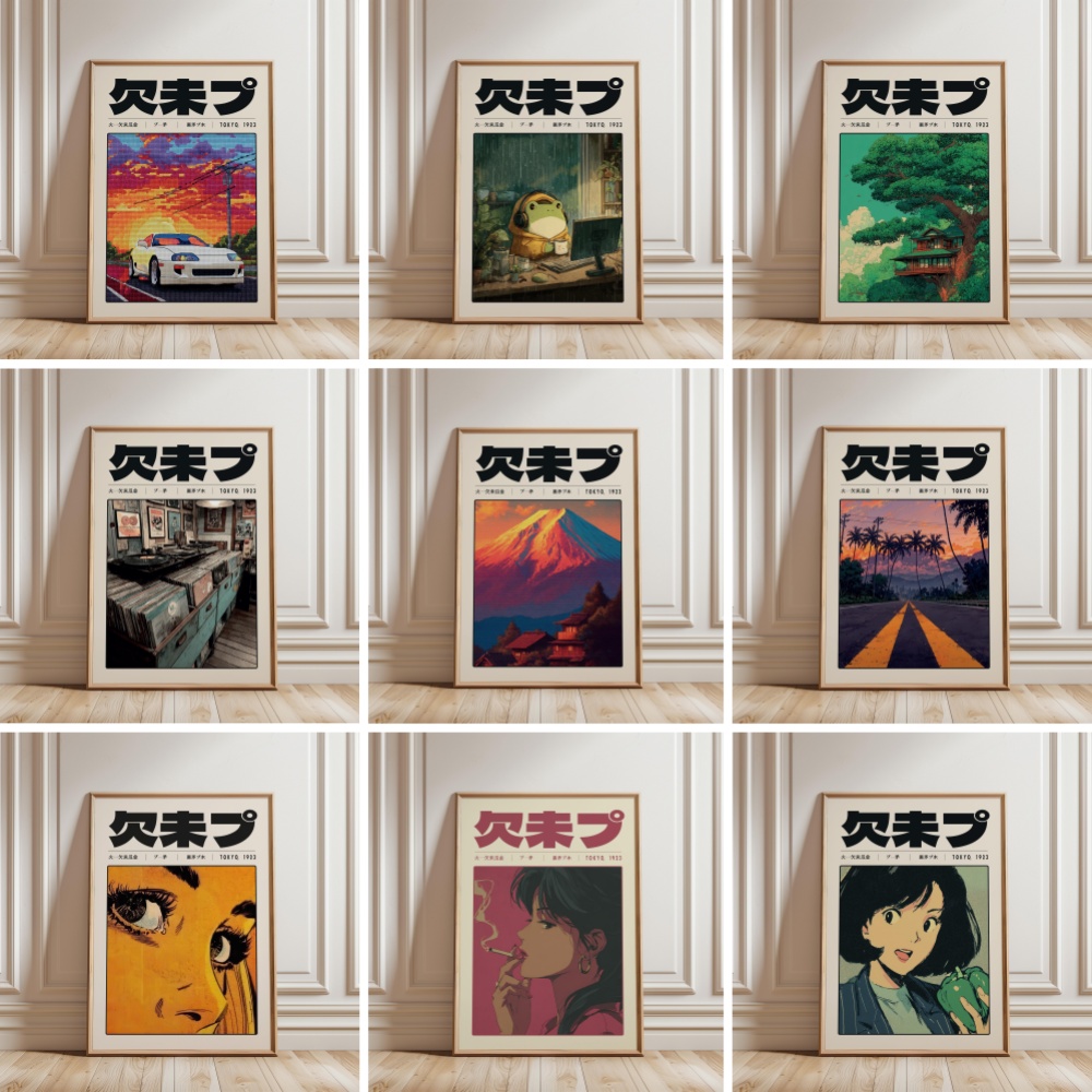 Japanese Culture Lifestyle - Pôsteres Retrô de Cultura Pop Vaporwave