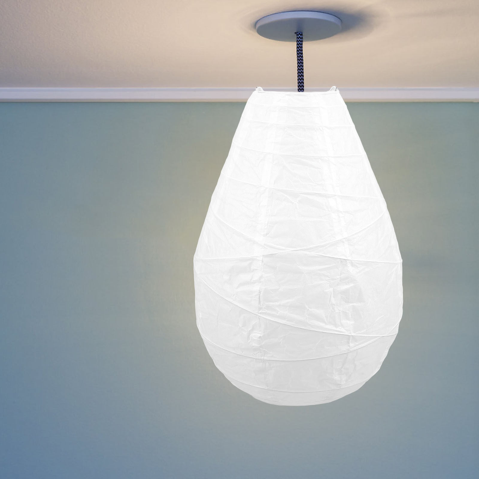 Japanese Lantern Paper - Luminária de papel branca, pendente de