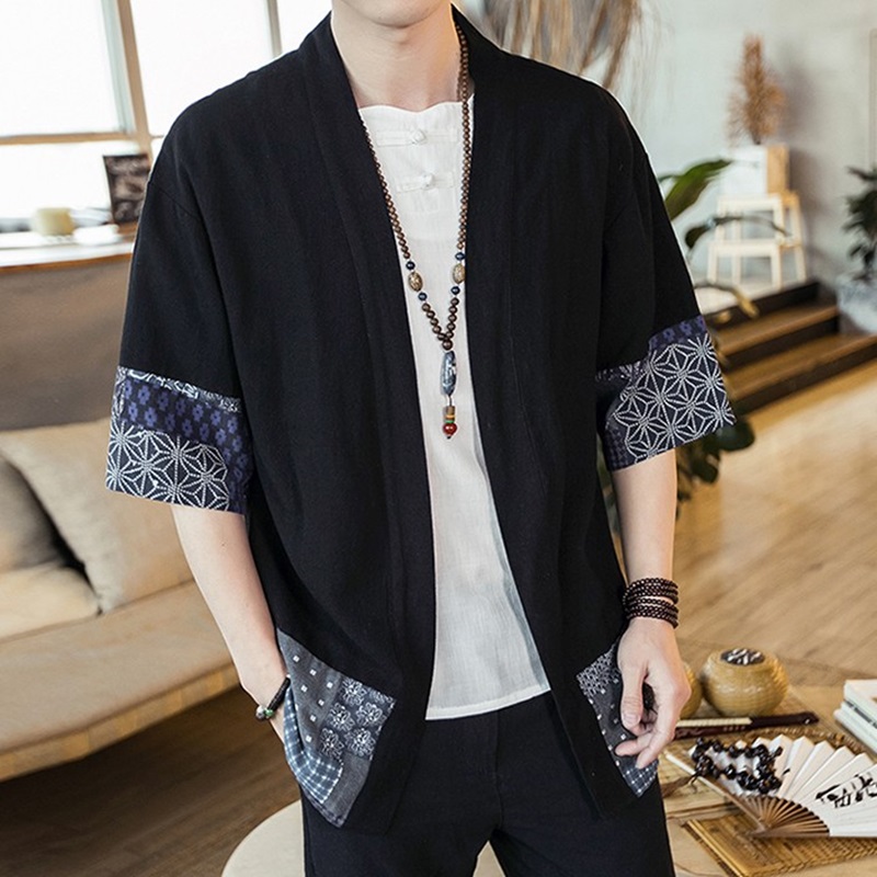 Japanese Lifestyle - Kimono japonês masculino cardigan streetwear yukata