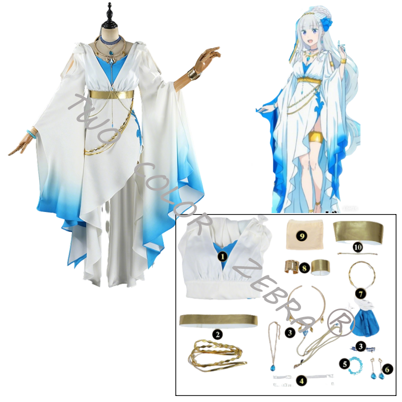 Fantasia de Cosplay Emilia de  - Japanese Lifestyle avaliação e preço